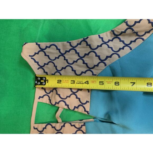 THML Womens Size Small Dress Shift Sleeveless Blue Geometric Knee Length - Picture 4 of 9